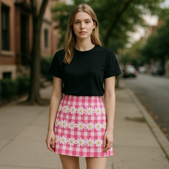 Lilly Pulitzer Daisy Skirt – Pink Gingham, Embroidered, Y2K Cottagecore – Sz 4 E - Picture 10 of 10
